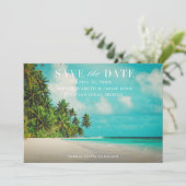 Beach Paradise Foto bruiloft Save The Date (Staand voorkant)