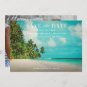 Beach Paradise Foto bruiloft Save The Date (Voorkant / Achterkant)