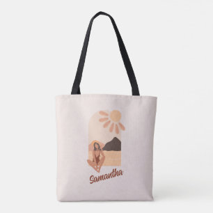 Beach Paradise Summer Retro Nom personnalisé Sac f