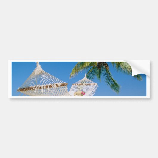 Beach Paradise Vacation Hammock Bumpersticker (Voorkant)