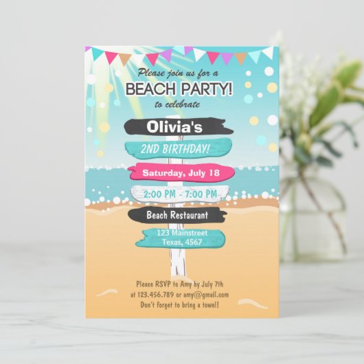 Beach Party Beach invitation (Debout devant)