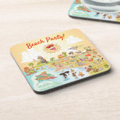 Beach Party California Plastic Dessous de verre (Côté gauche)