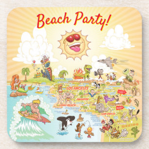 Beach Party California Plastic Dessous de verre