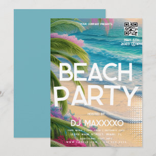 Beach Party Event Bar Tropical Club Flyer Kaart