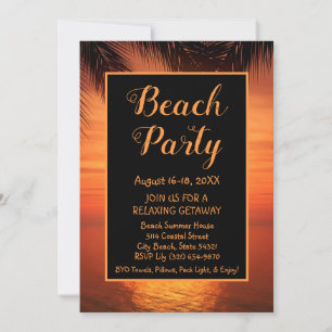 Beach Party Getaway Vakantie uitnodiging