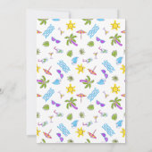 Beach Party Girl Verjaardag Kaart (Achterkant)