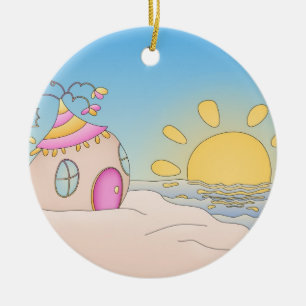 Beach Party House Keramisch Ornament