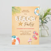 Beach Party Invitation Beach Verjaardag BBQ Zomer Kaart (Staand voorkant)