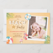 Beach Party Invitation Beach Verjaardag BBQ Zomer Kaart (Voorkant)