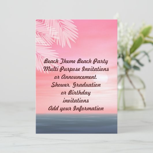 Beach Party Invitation multi-usage Faire-part (Debout devant)