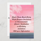 Beach Party Invitation multi-usage Faire-part (Devant / Derrière)
