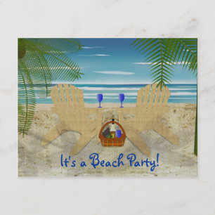 Beach Party Invitation Sjabloon Kaart