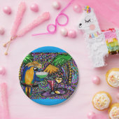 Beach Party Parrot Papieren Bordje (Feest)