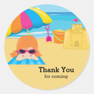 Beach party ronde sticker
