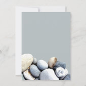 Beach Party Rustic Pebbles Stylish 50th Birthday Save The Date (Achterkant)