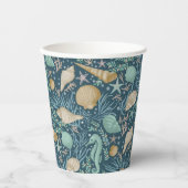 Beach Party Seashells Paper Cups: 8 oz Paper Cup, Papieren Bekers (Voorkant)