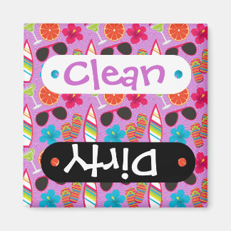 Beach Party Teenslippers Sunglazen Beachball Paars Magneet