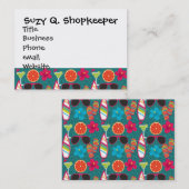 Beach Party Teenslippers Zonnebril Beach Blue Visitekaartje (Voorkant / Achterkant)