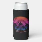 Beach Party Tropical Sunset Pink Black Palm Trees (Seltzer Voorkant)