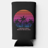 Beach Party Tropical Sunset Pink Black Palm Trees (Achterkant)