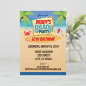 Beach Party Uitnodiging voor verjaardag (Staand voorkant)