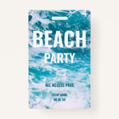 Beach Party VIP All Access Zomerfeest Badge (Voorkant)
