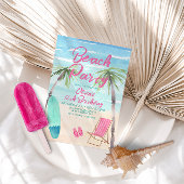 Beach Party Watercolor Invitation d'anniversaire