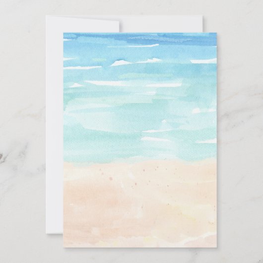 Beach Party Waterverf Birthday Uitnodiging (Achterkant)