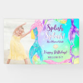 Beach party zeemeermin staarten Kinderen verjaarda Spandoek (Horizontaal)