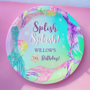 Beach party zeemeermin staarten oceaan Kids verjaa Papieren Bordje