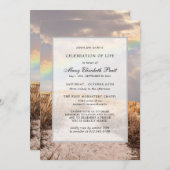 Beach Path en Rainbow Celebration of Life Kaart (Voorkant / Achterkant)