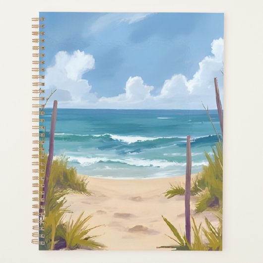 Beach Path | Ocean Watercolor Coastal Painted Planner (Voorkant)