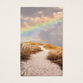 Beach Path Rainbow Funeral Prayer Card Visitekaartje (Voorkant)