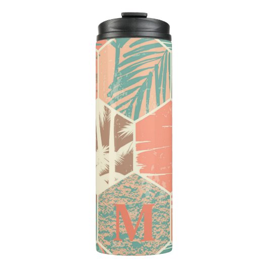 Beach Pattern Monogram Thermosbeker (Voorkant)