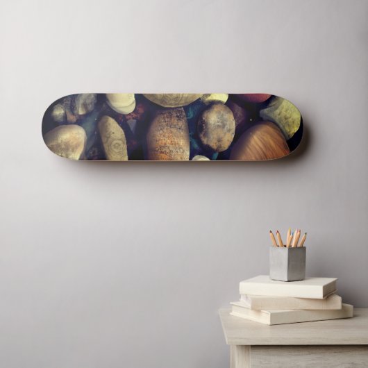 Beach Pebble Pattern Skateboard (Muurkunst (Horizontaal))