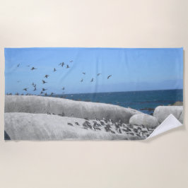 Beach Penguins & Birds Beach Towel voor eenden Strandlaken