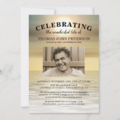 Beach Photo Celebration of Life Kaart (Voorkant)