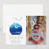 Beach Photo Coastal Wedding Save The Date (Devant / Derrière)