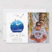 Beach Photo Coastal Wedding Save the Date (Voorkant)