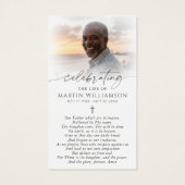 Beach Photo Cross Funeral Sympathy Prayer Card (Dos)