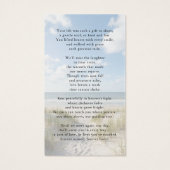 Beach Photo Forever Hearts Memorial Prayer Card (Dos)