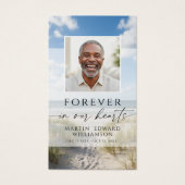 Beach Photo Forever Hearts Memorial Prayer Card (Devant)