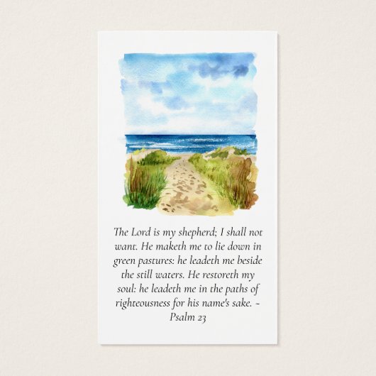 Beach Photo Memorial Prayer Kaart (Achterkant)