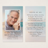 Beach Photo Memorial Prayer Kaart (Voorkant /achterkant)