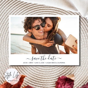 Beach Photo Modern Wedding Save The Date