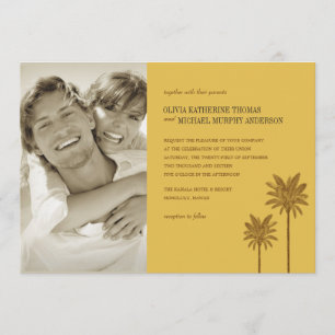 Beach Photo Wedding Invitations Kaart