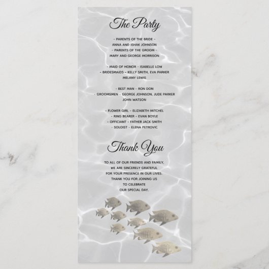 Beach Photo Wedding Programma (Achterkant)