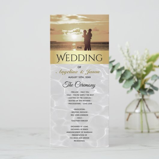 Beach Photo Wedding Programma (Staand voorkant)