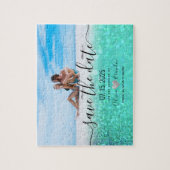 Beach Photo Wedding Save the Date Invitation Legpuzzel (Verticaal)