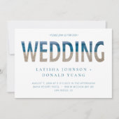 Beach Photo Wedding Text Art Kaart (Voorkant)